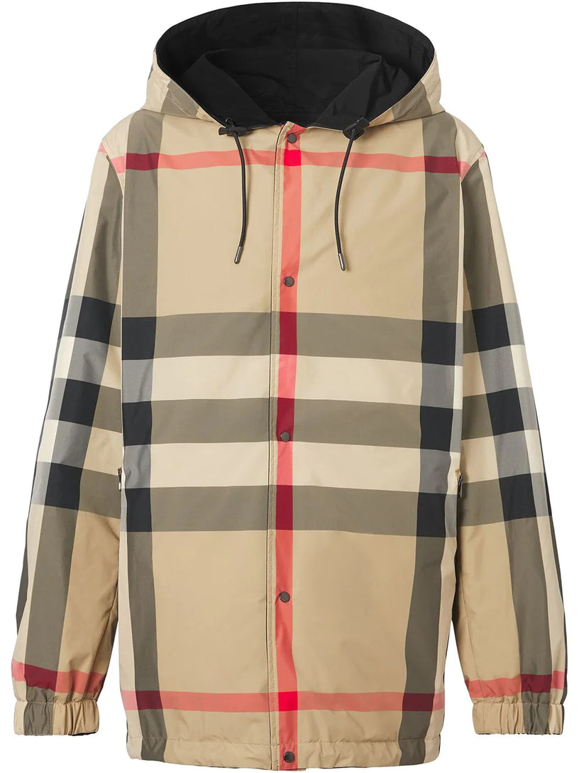 Burberry Reversible check hooded jacket