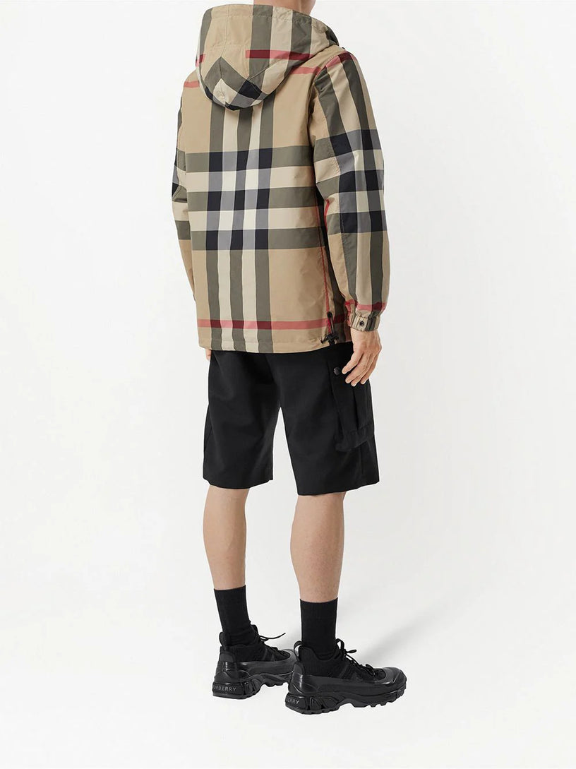 Reversible Check Hooded Jacket