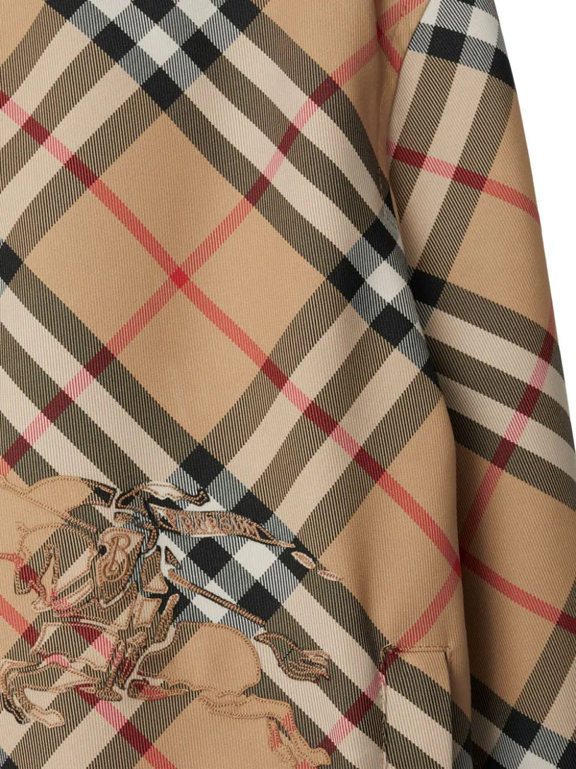 Cropped Reversible Check Jacket