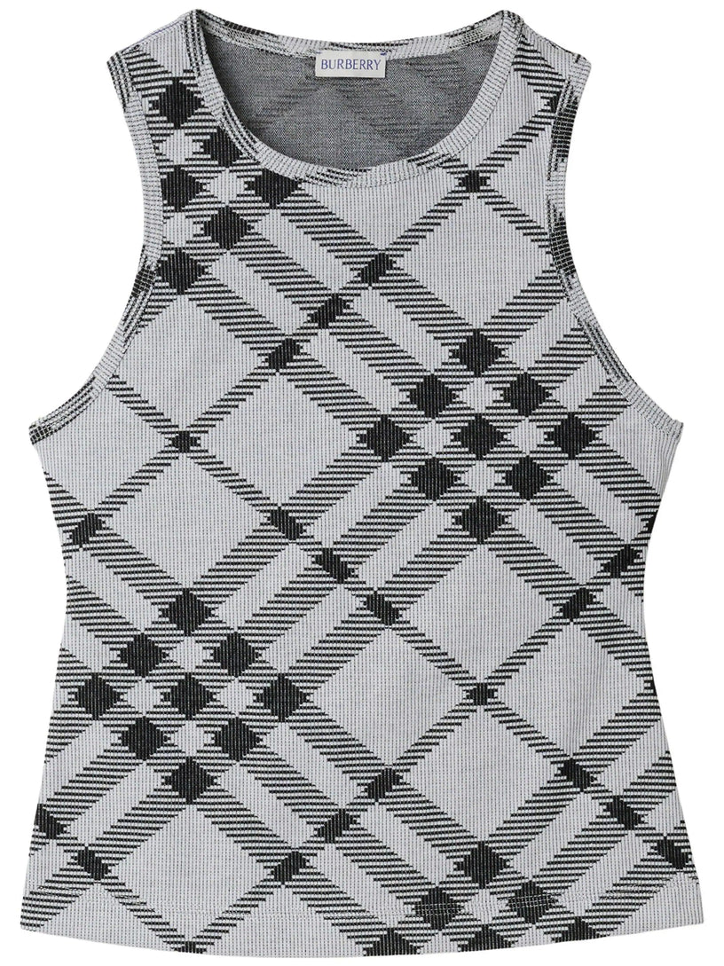 Burberry Check stretch cotton tank top