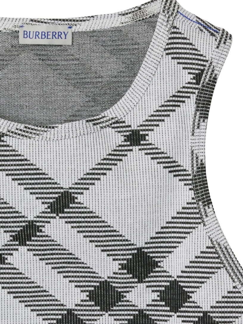 Check stretch cotton tank top