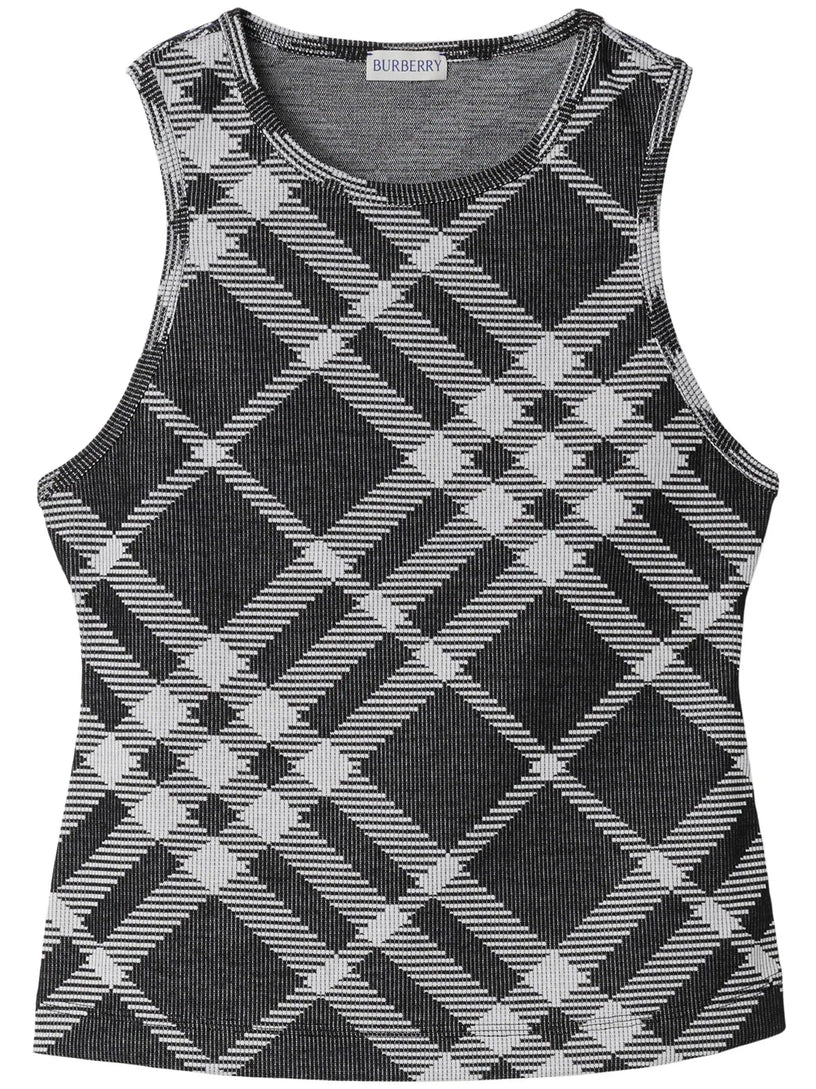 Burberry Check stretch cotton tank top