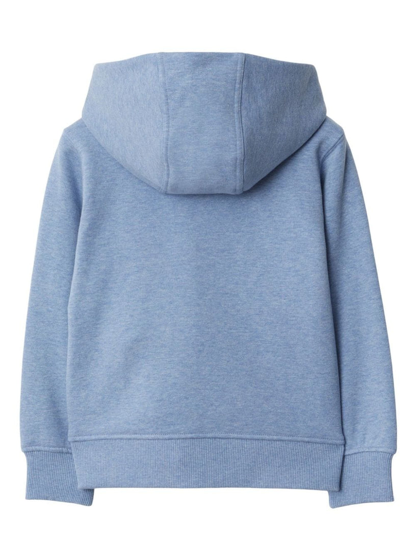 Cotton sweatshirt with hood and zip