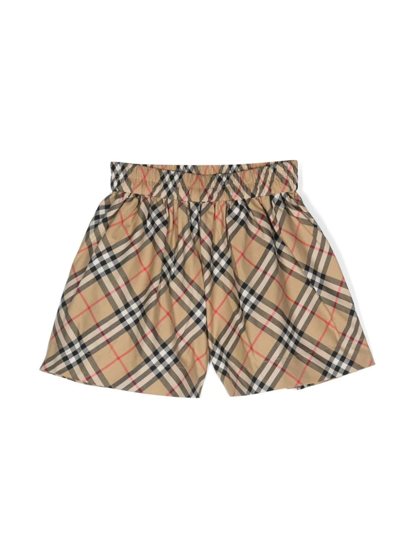 Check Stretch Cotton Shorts