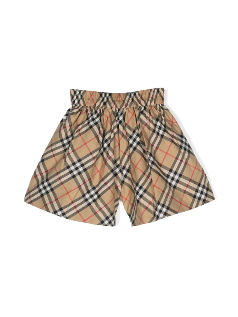 Check Stretch Cotton Shorts