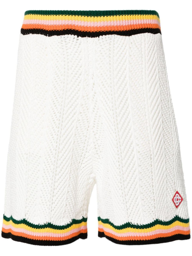 CASABLANCA Chevron lace shorts