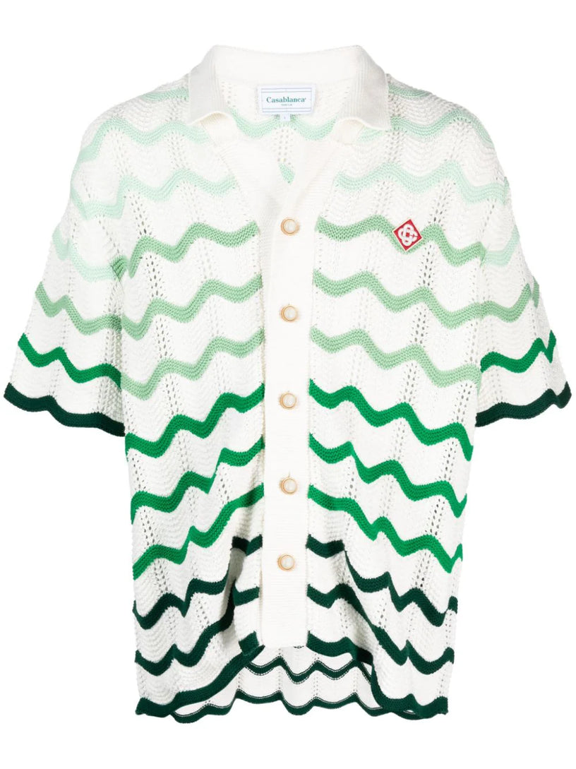 CASABLANCA Gradient wave crochet shirt