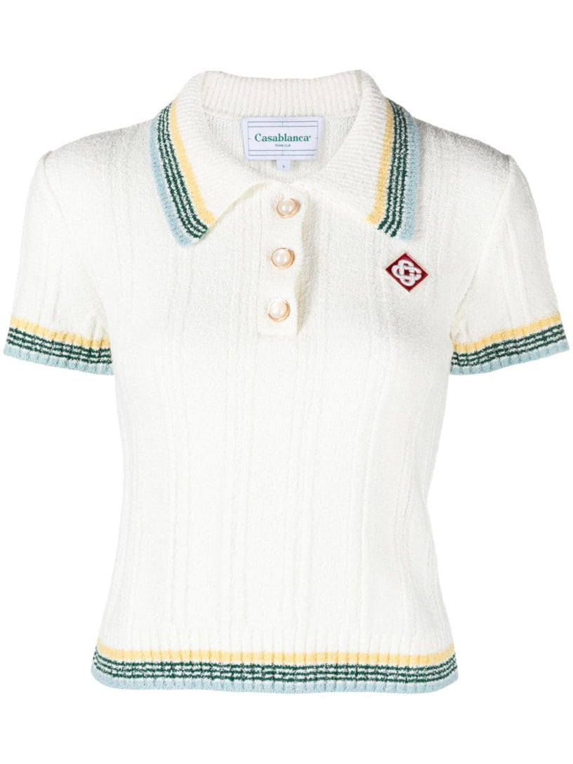 CASABLANCA Rib boucle polo shirt