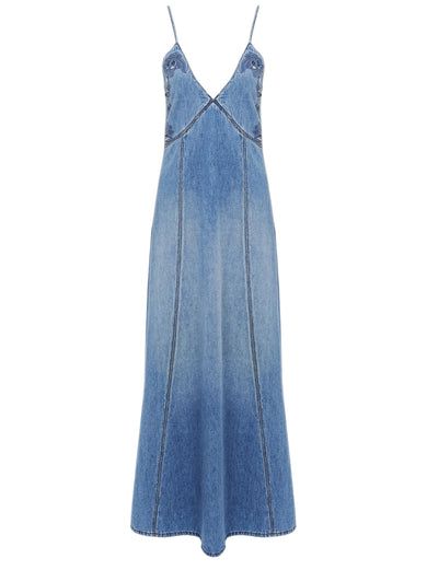 Long Flare Denim Dress