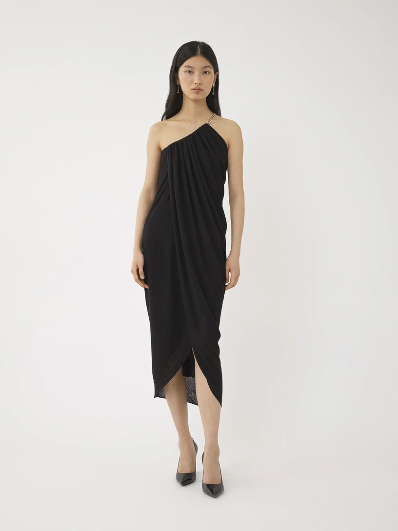 One-shoulder midi dress