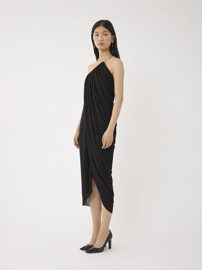 One-shoulder midi dress