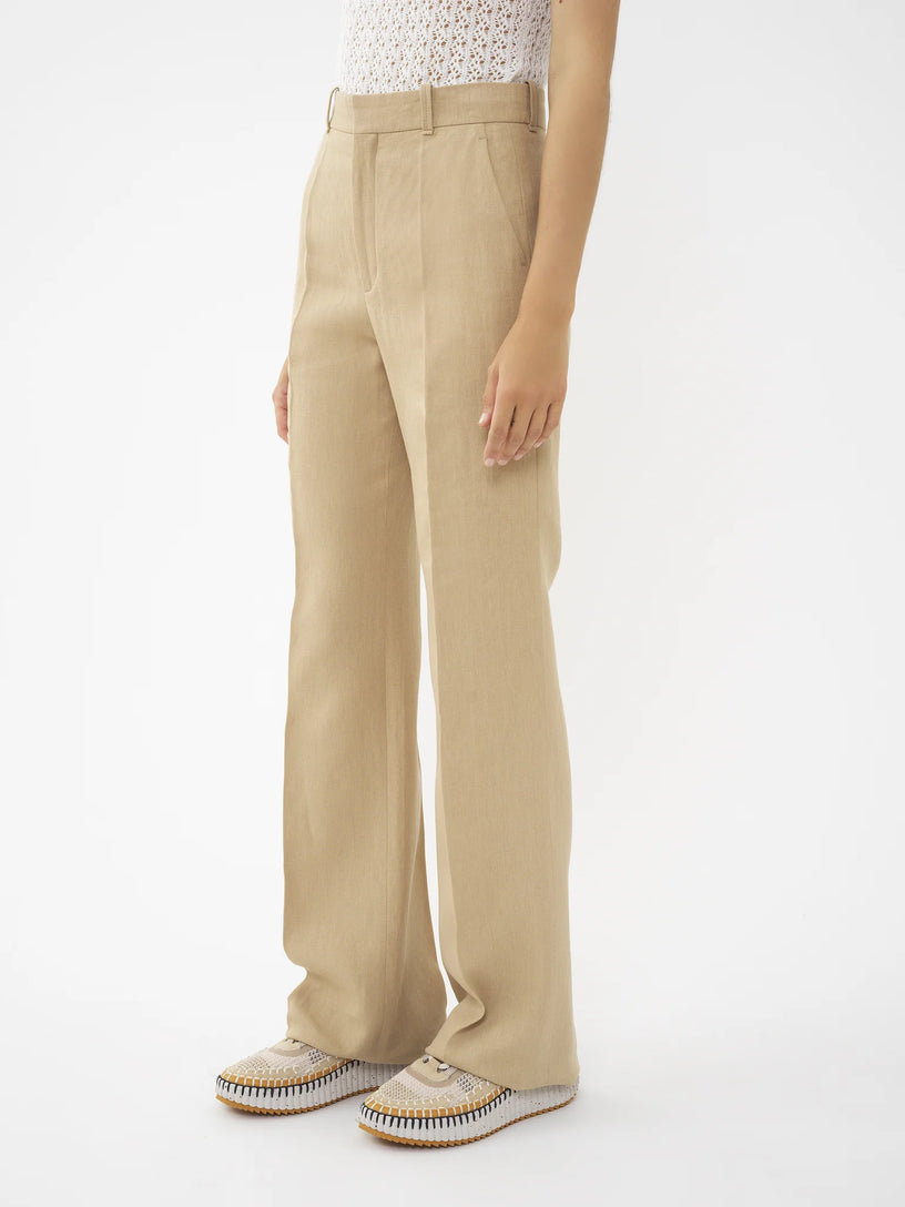 High-waisted tailored trousers