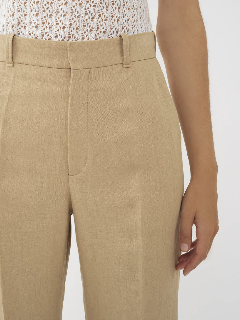 High-waisted tailored trousers