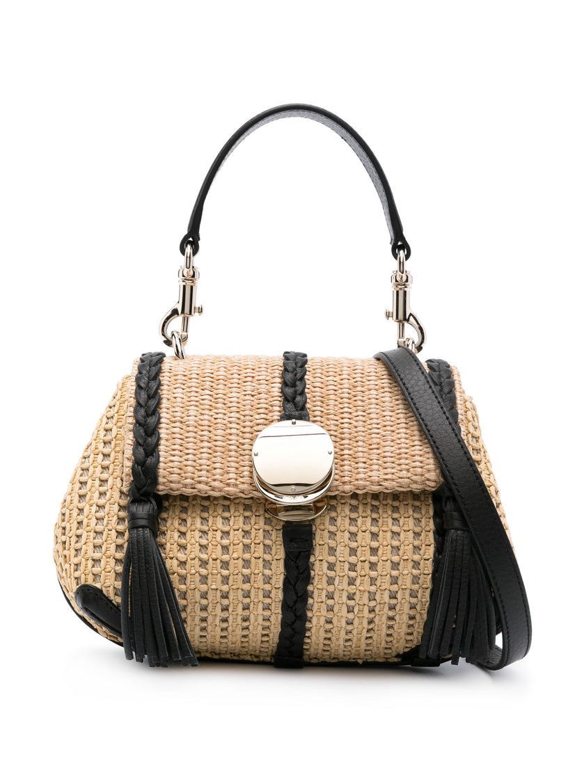 Penelope Mini shoulder bag in raffia