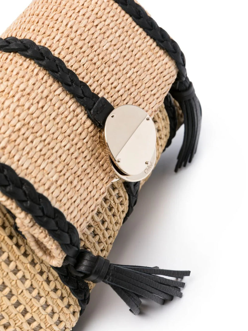 Penelope Mini shoulder bag in raffia