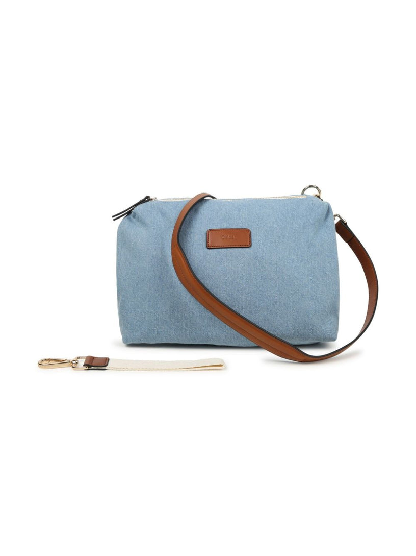 Denim changing bag