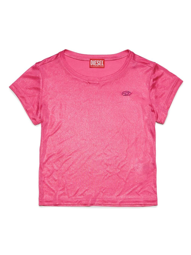 DIESEL Kids Logo-plaque glittery t-shirt