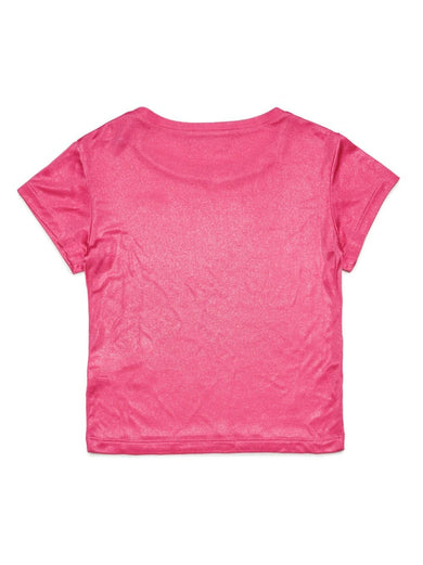 Logo-plaque glittery T-shirt