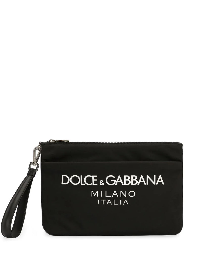 Dolce & Gabbana Nylon pouch with rubberized logo