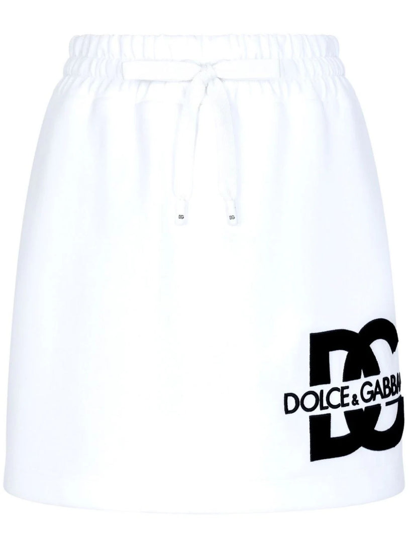 Dolce & Gabbana Jersey miniskirt with dg logo patch