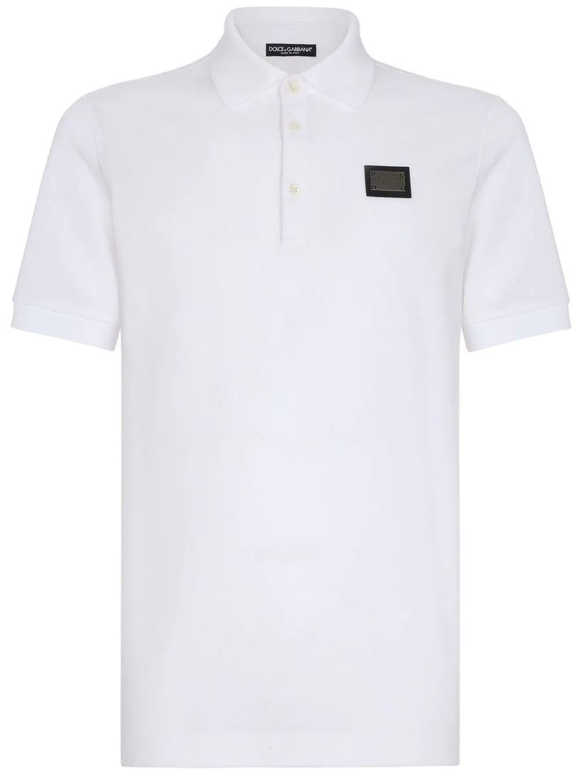 Dolce & Gabbana Piqué polo-shirt with branded tag