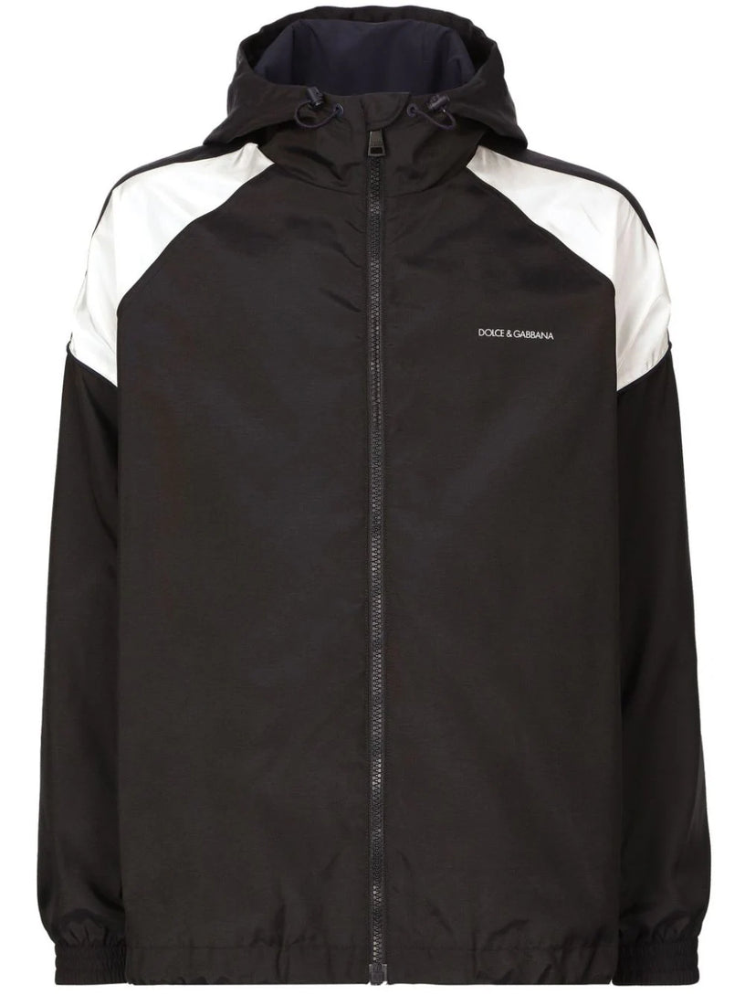 Technical fabric jacket with logo print