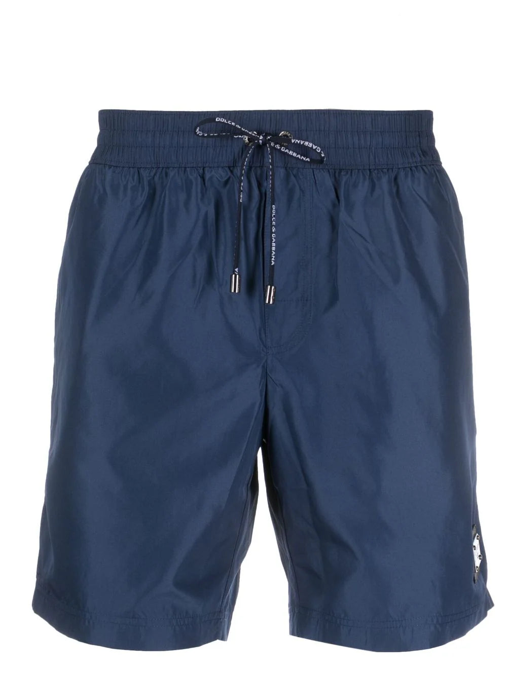 Mid length swim trunks with branded plate Dolce Gabbana Blu Grifo210