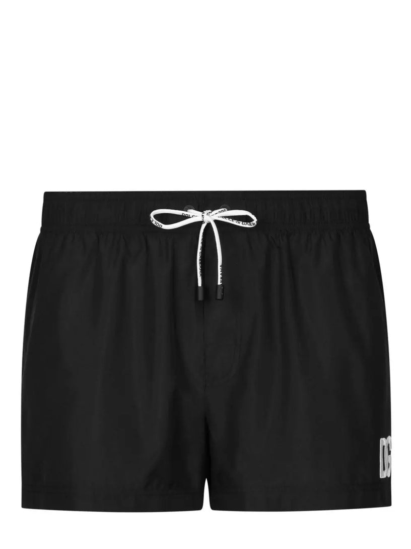 Dolce & Gabbana Mid-length swim trunks with dgvib3 print and logo