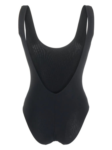 Racer-style one-piece swimsuit