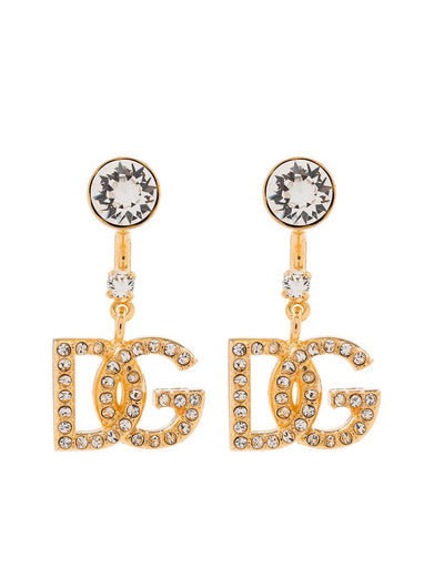 Earrings with DG logo and rhinestones