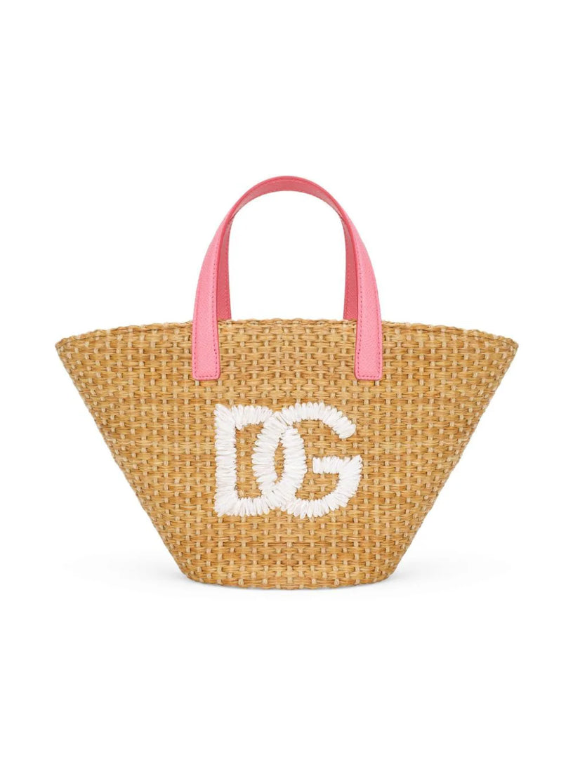 Straw handbag with DG logo