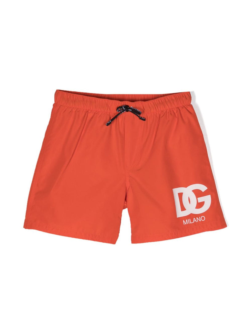 Swim trunks with logo print