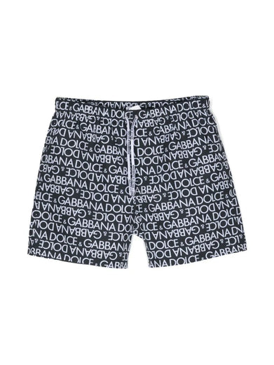 Swim trunks with logo print