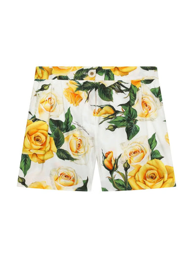 Shorts with rose print