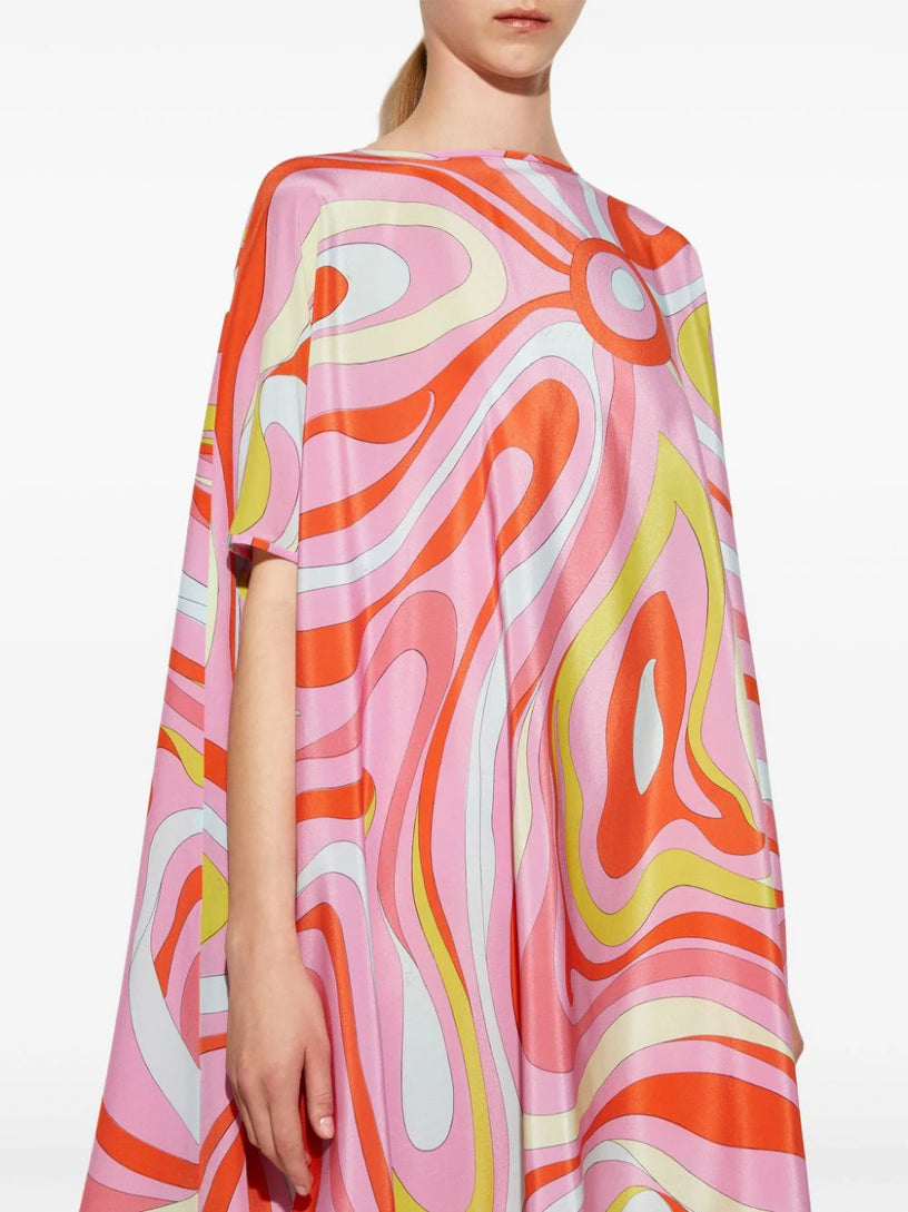 Marmo-print Kaftan