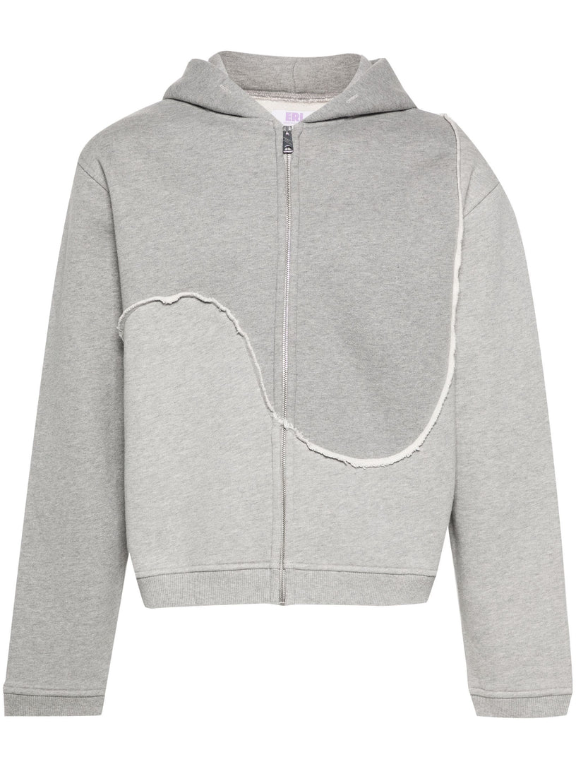 ERL Sweatshirt-jacket with hood and frayed brim