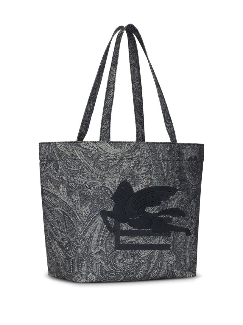 Paisley Large Denim Trotter Soft Shopping Bag