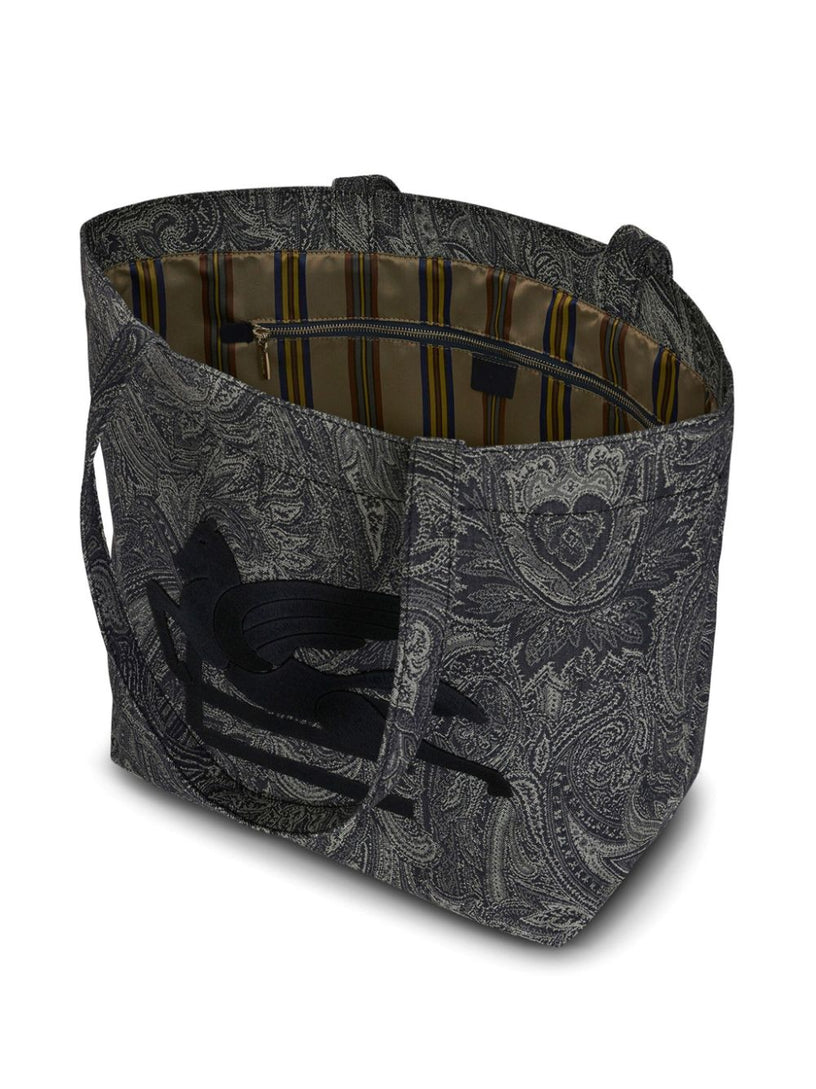 Paisley Large Denim Trotter Soft Shopping Bag