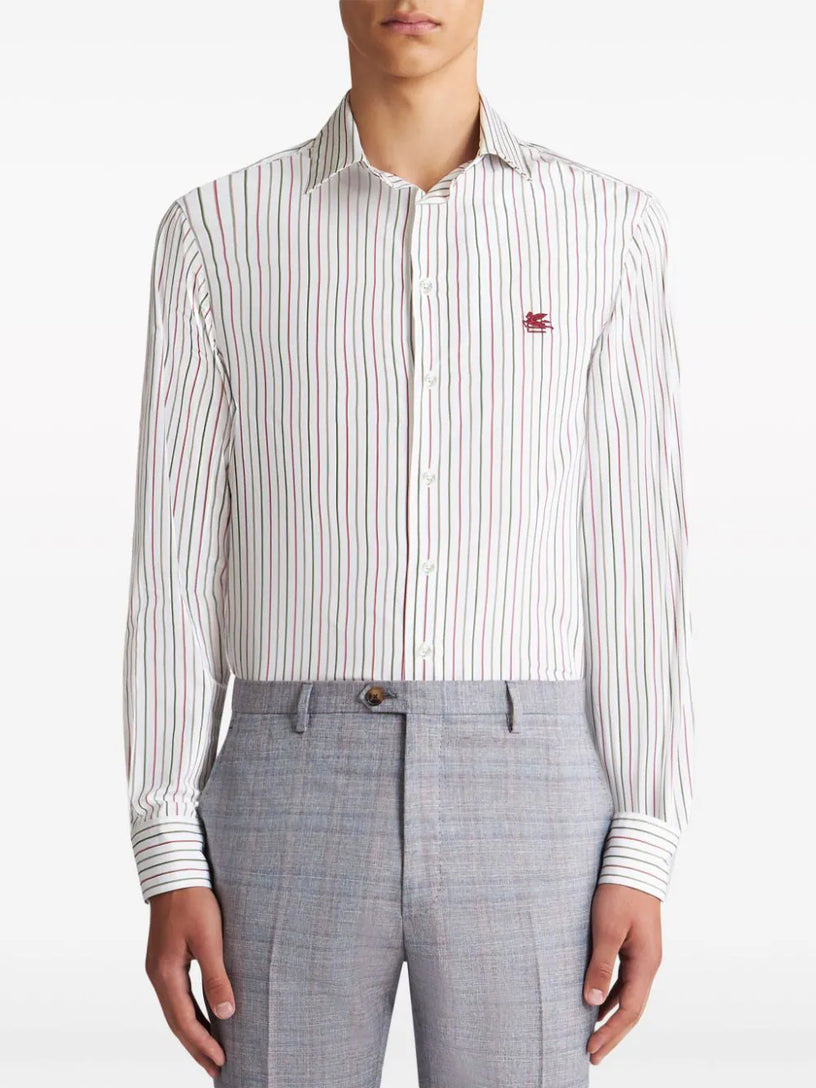 Striped shirt with logo