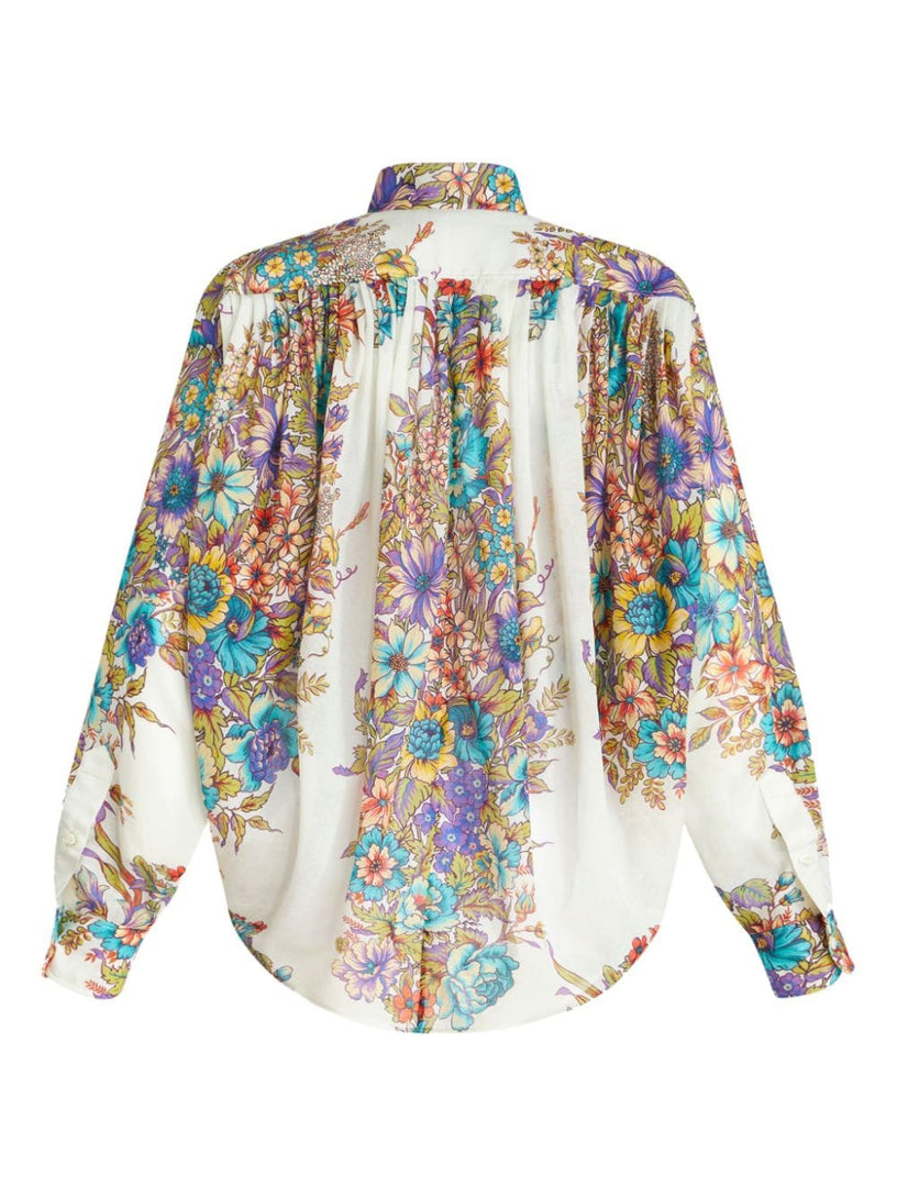 Blouse with bouquet print