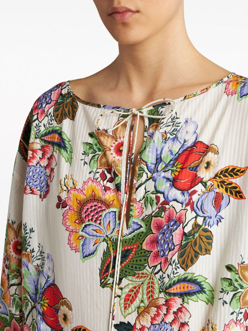 Multicoloured bouquet blouse