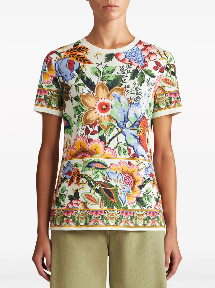 Multicoloured bouquet t-shirt