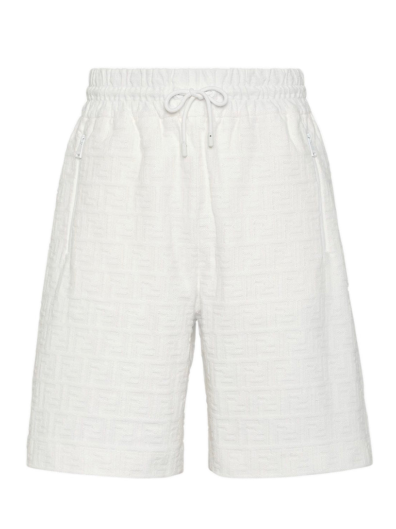 Short trousers in white FF cotton