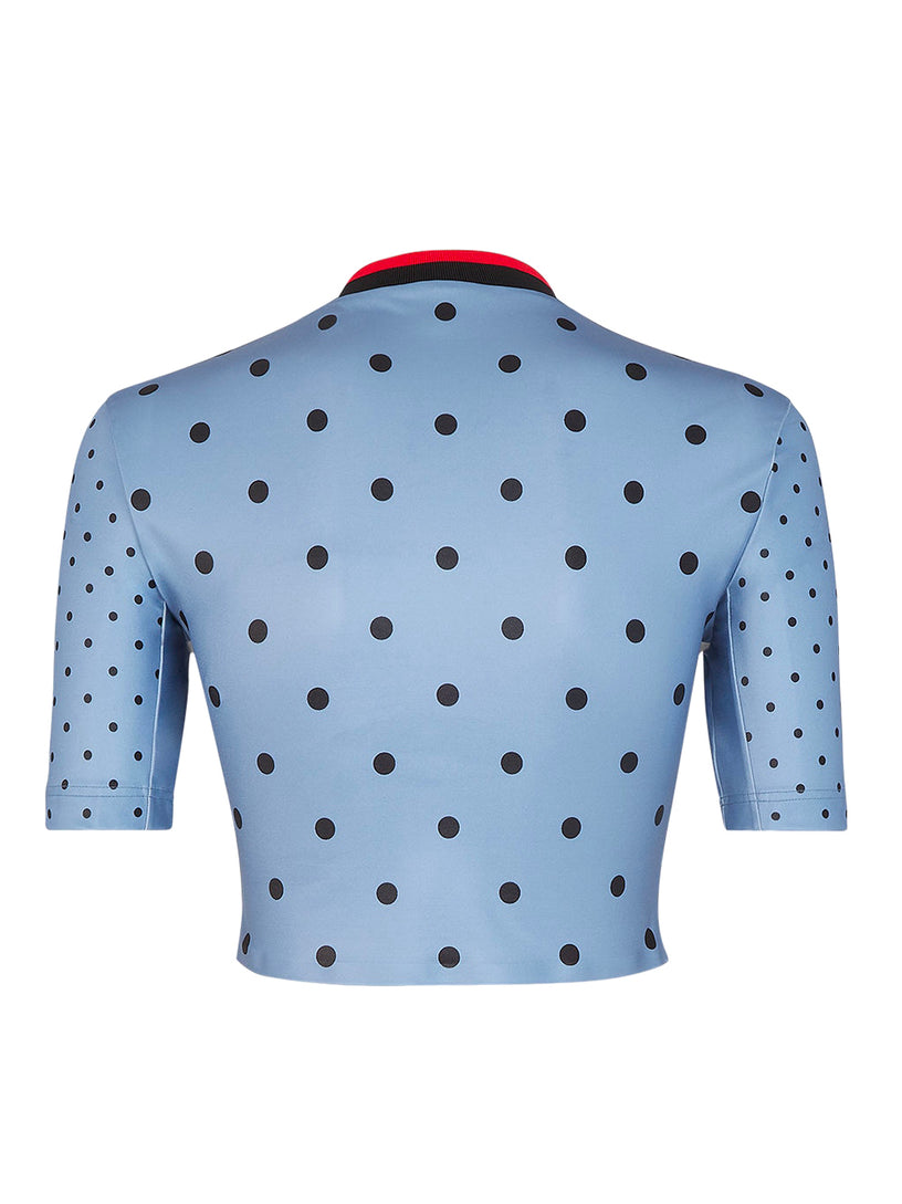 Light blue polka dot Lycra® top