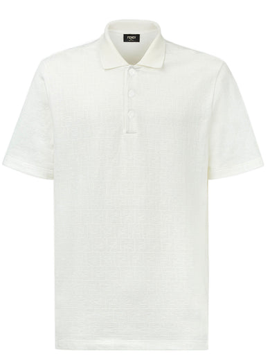 White FF Piquet polo shirt