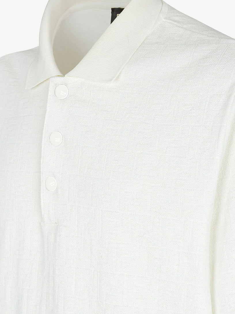 White FF Piquet polo shirt