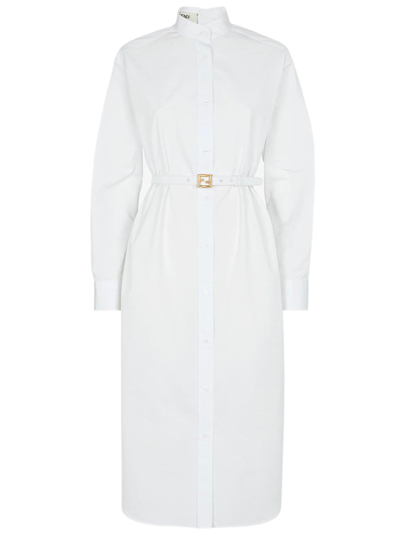 FENDI White poplin dress