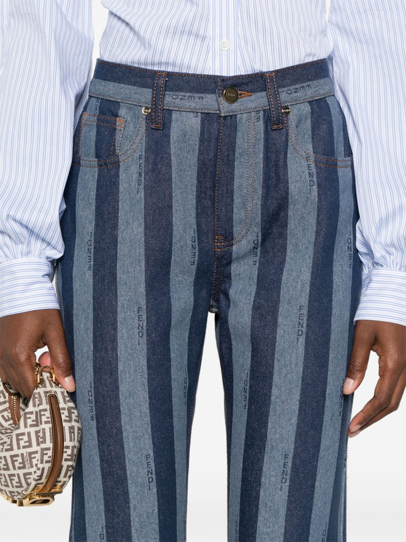 Blue Pequin denim trousers