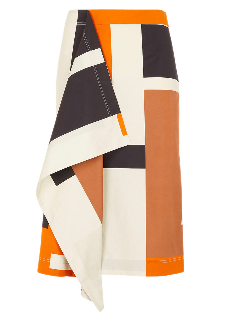 FENDI Multicolor printed poplin skirt