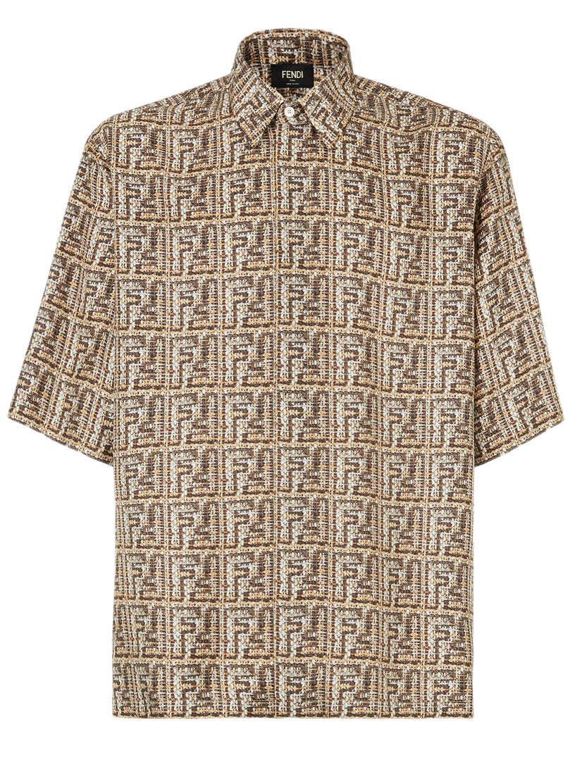 Beige FF silk shirt